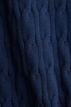 H&M Трикотажный свитер из хлопка, темно-синий