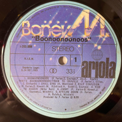 Винтажная виниловая пластинка LP Boney M. Boonoonoonoos (Spain 1981) (Poster)