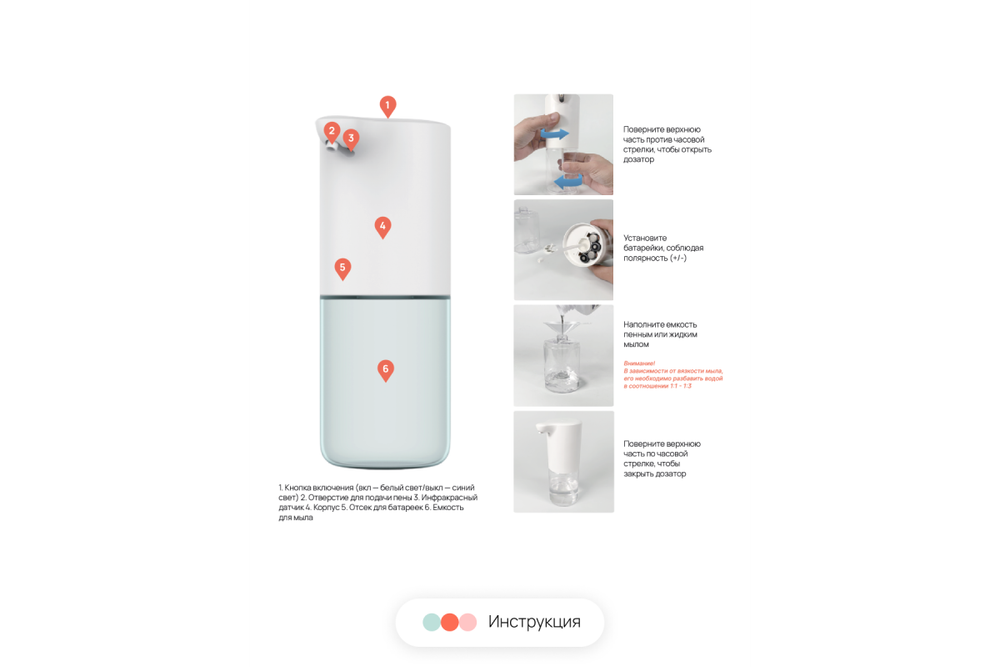 Сенсорный дозатор для жидкого мыла Home One