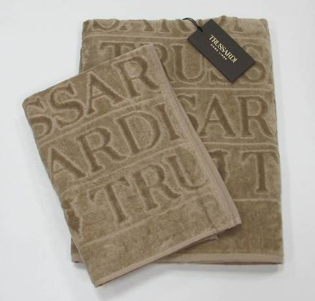 Набор полотенец 2шт Trussardi Overlogo 002 Sand бежевый