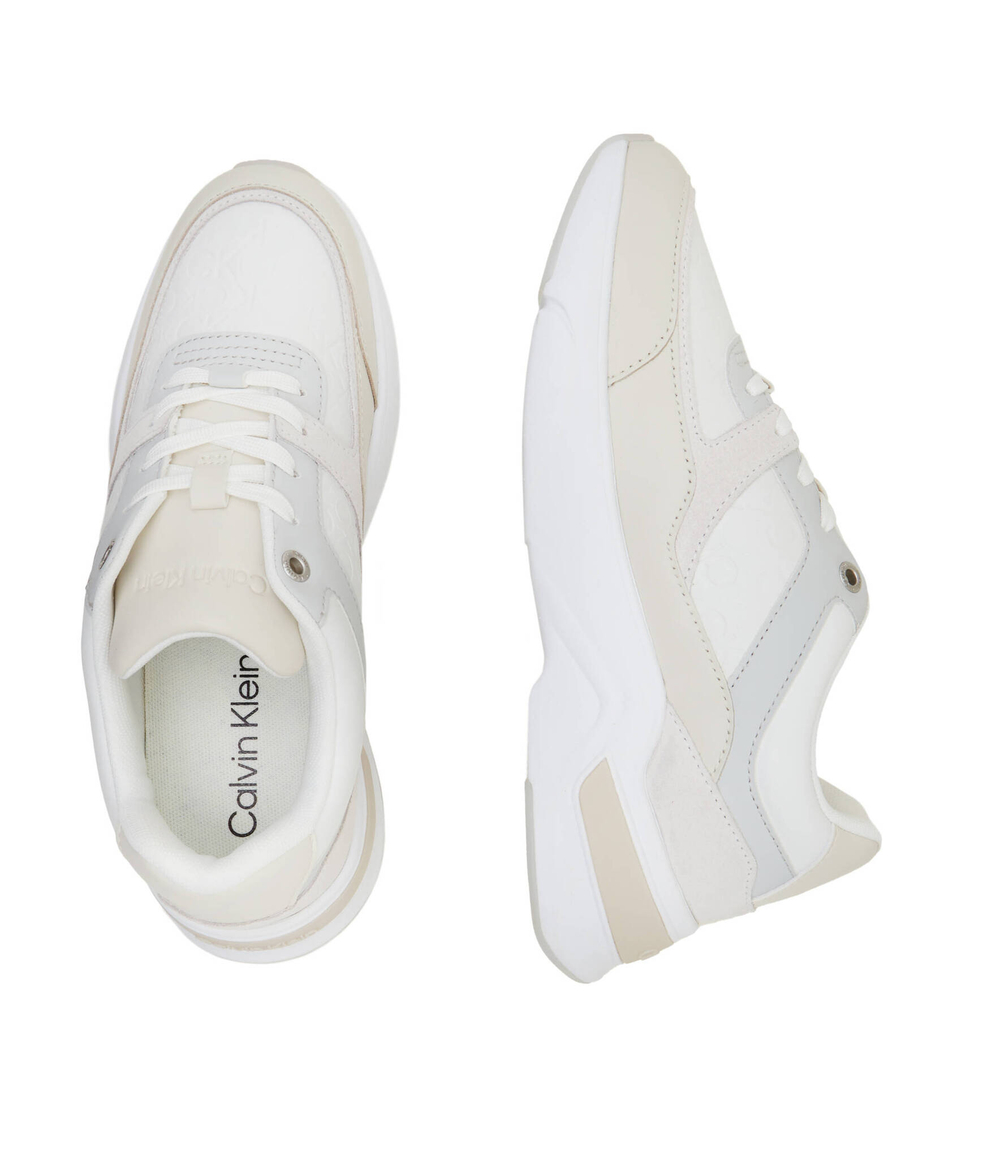 Кожаные кроссовки Calvin Klein - бежевый(HW0HW01869)