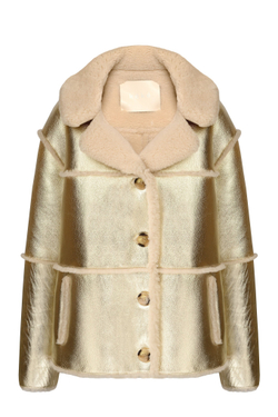 Двусторонняя золотая шуба-дублёнка