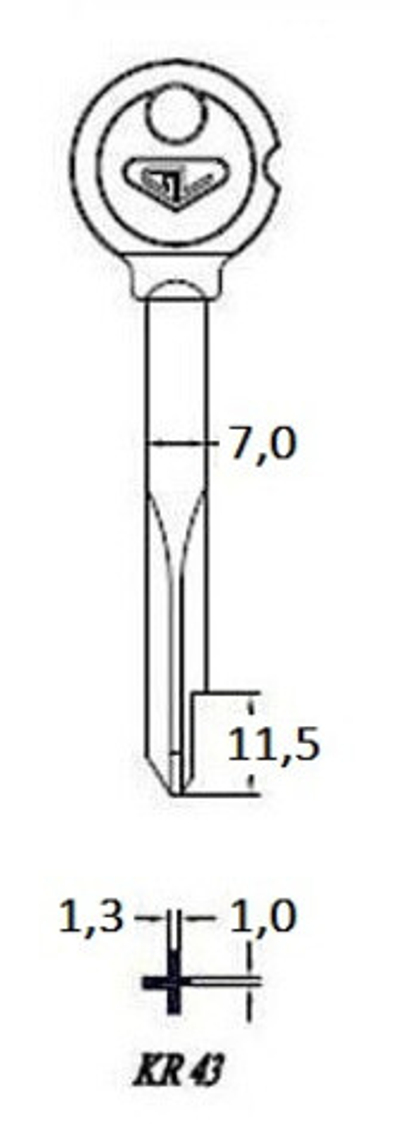 Заготовка крестового ключа 15780 KR-6.2  Гравер