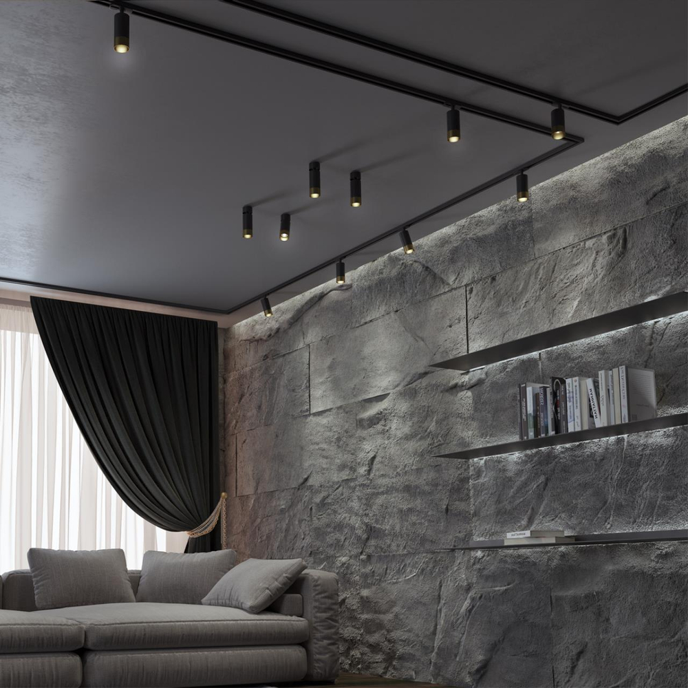 370863 PORT NT22 202 черный/золото Светильник трековый однофазный двухжильный IP20 GU10 9W 220V SLIM