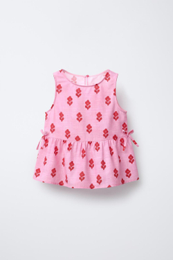 ZARA БЛУЗА С ПРИНТОМ, РОЗОВЫЙ