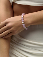 Браслет "Pearl caramel pink" Silver