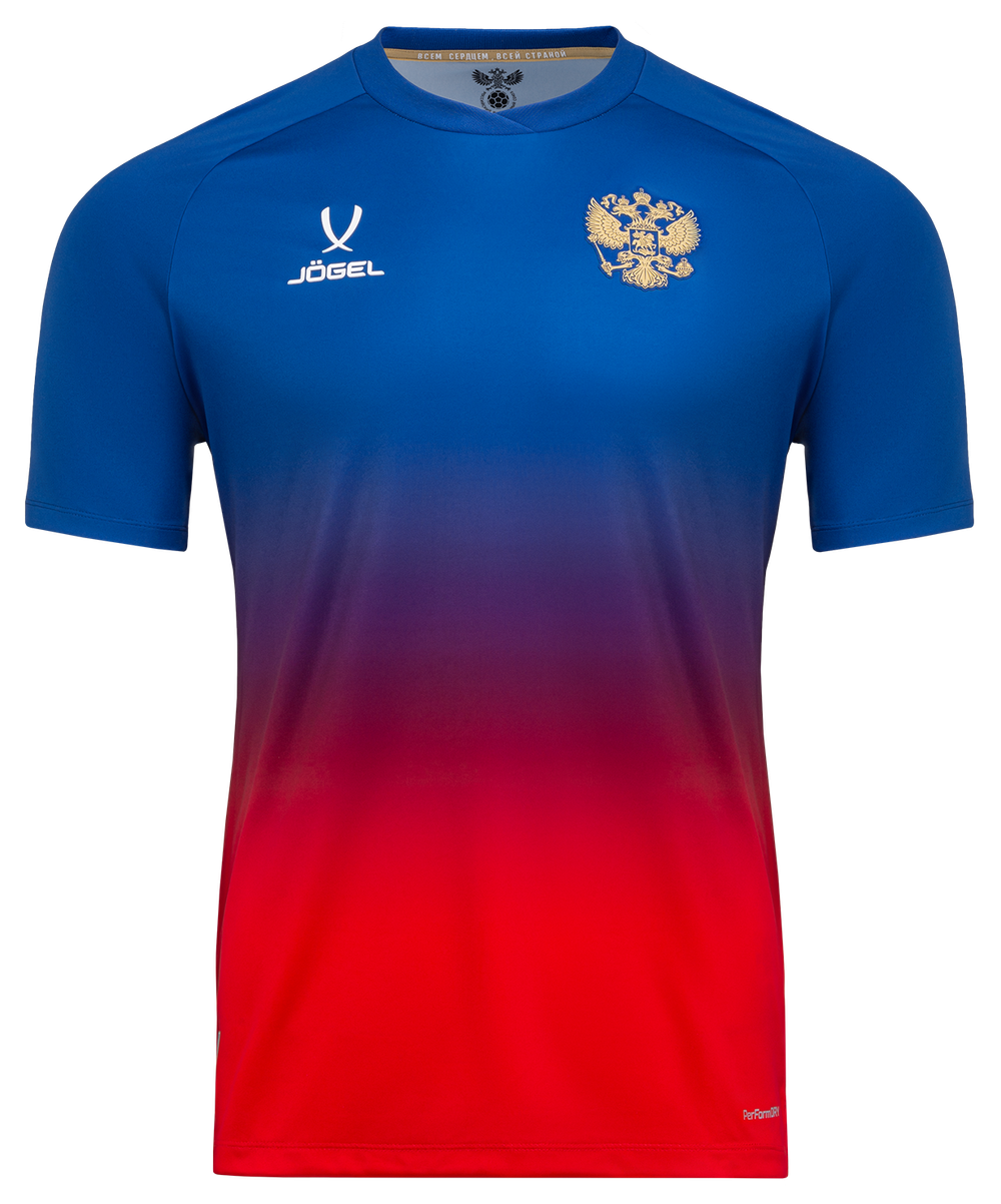 Футболка разминочная JOGEL NATIONAL PerFormDRY Pre-Match Tee, сине-красный