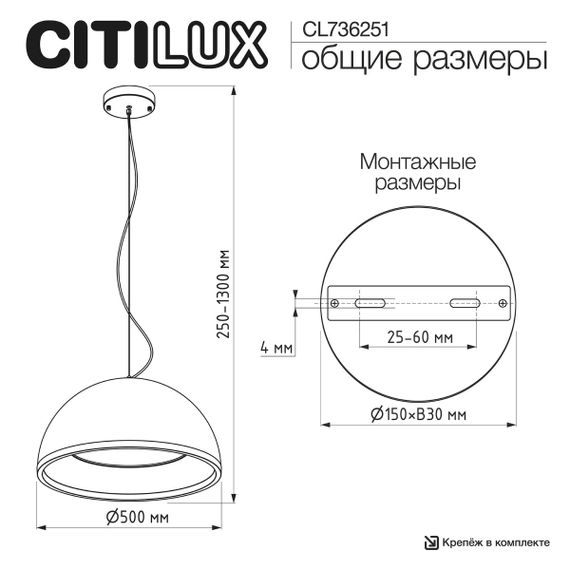 Подвесной светодиодный светильник Citilux Floom CL736251