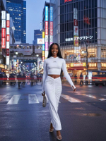 Костюм женский летний с юбкой макси и топом