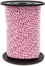 Лента (0,5 см*500 м) Красные точки, Розовый, 1 шт.
