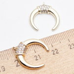 Подвеска Лунница, цвет золото, фианиты, размер 18*17 мм, цена за 1 шт