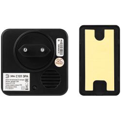 Звонок дверной ЭРА POLYCOLOR C101 беспроводной RGB подсветка от сети чёрный 36 мелодий | Электрозвонки беспроводные