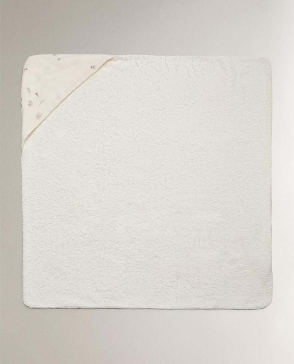 ZARA HOME ДЕТСКОЕ ПОЛОТЕНЦЕ С КАПЮШОНОМ, ЭКРЮ