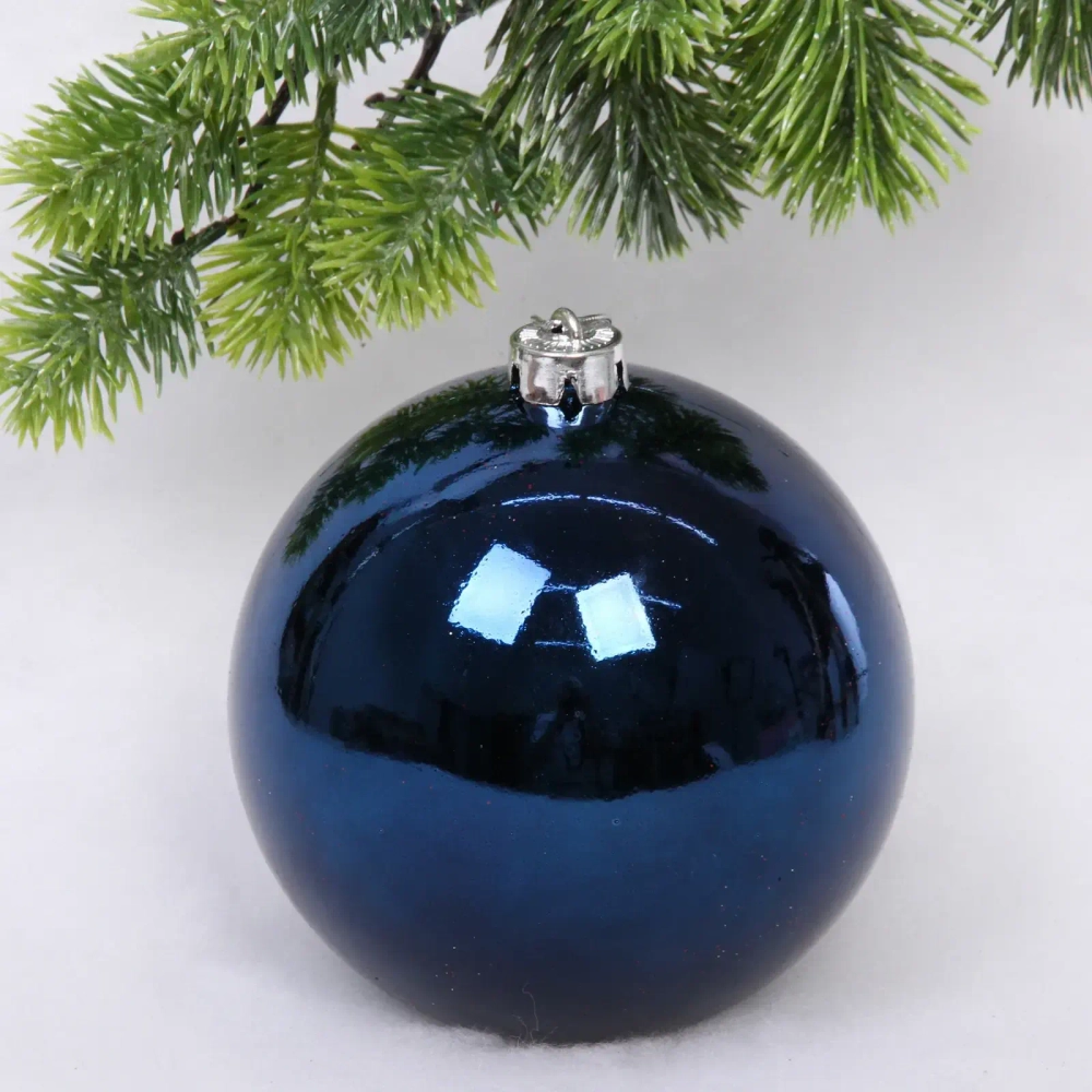 Новогодний шар 15 см «Глянец», сапфир