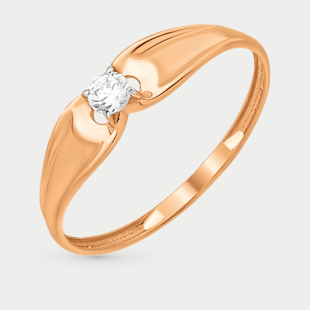 Кольцо из розового золота 585 пробы с фианитами для женщин (арт. К13211855)