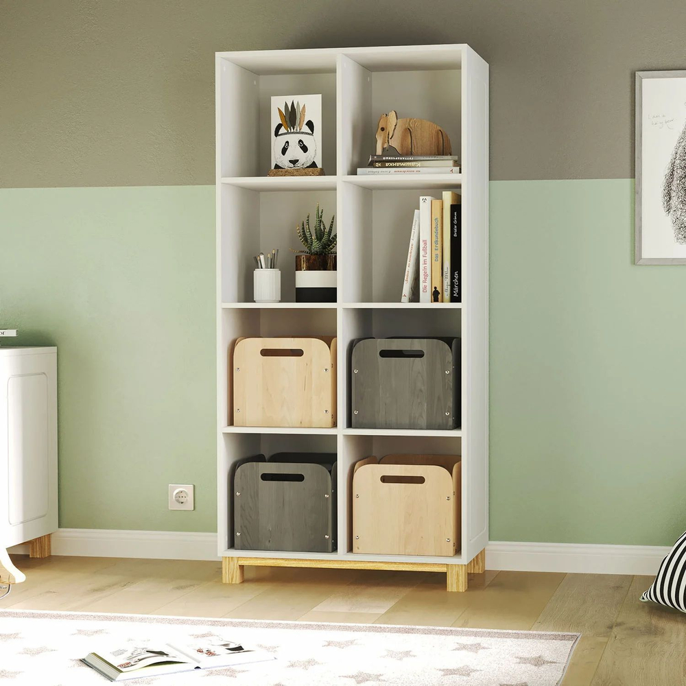 Органайзер для хранения вещей Тадео 30х30х26 с ручками, ящик, короб, контейнер, коробка для хранения вещей, игрушек для шкафа, стеллажа в прихожую и гостиную, деревянный без крышки