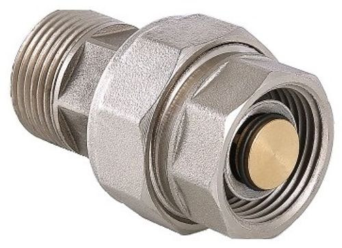 Сгон-отсекатель разъемный Valtec 1" ВР/НР с внутренней/наружной резьбой латунь никел. VT.538.N.06
