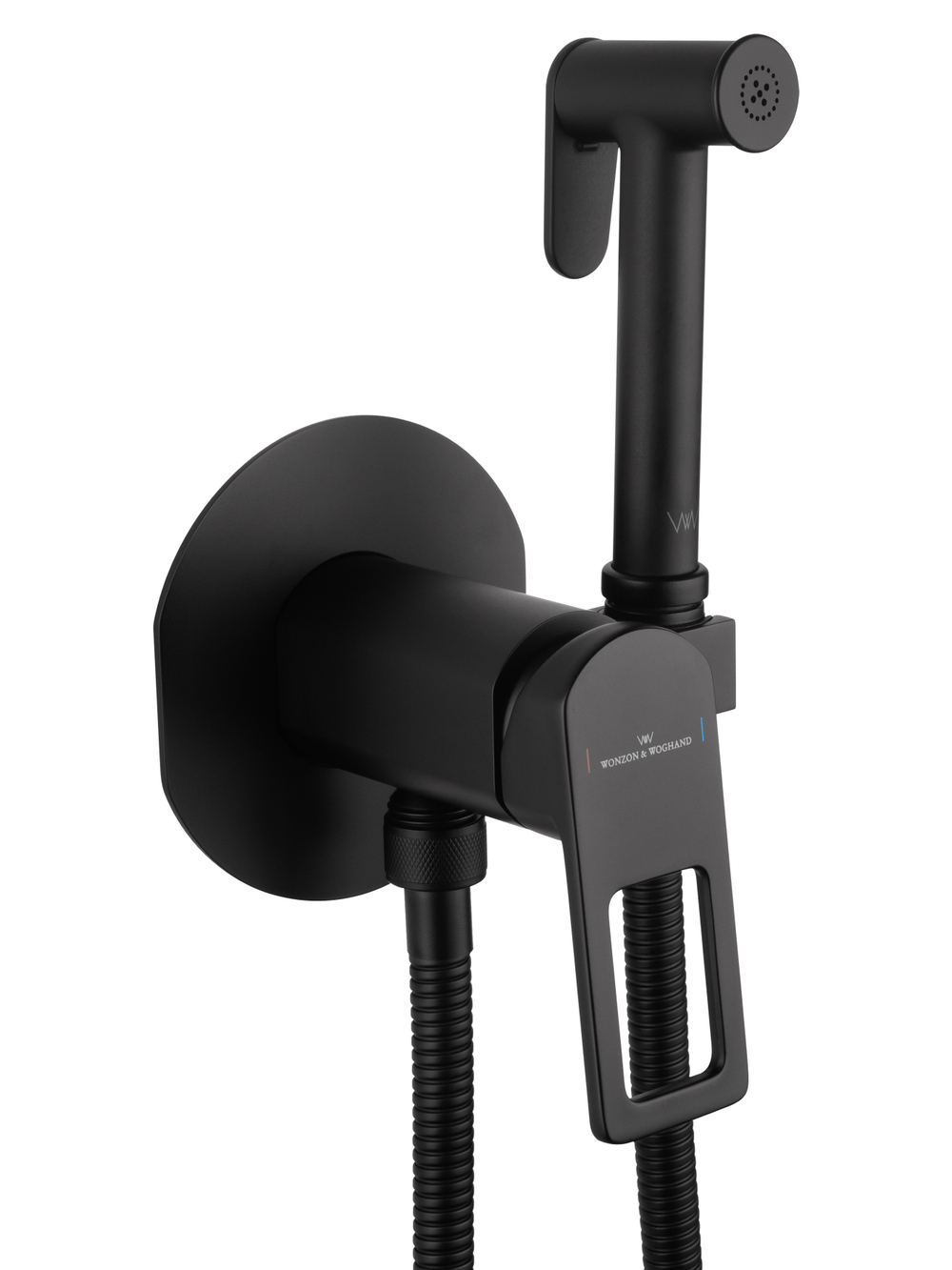 Смеситель с гигиеническим душем встраиваемый WONZON & WOGHAND FRAME, Черный матовый (WW-88829010-MB)