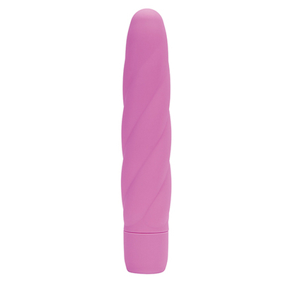Розовый вибратор со спиралевидным рельефом TWIRLY VIBE SILICONE - 19 см. (Цвет: розовый)