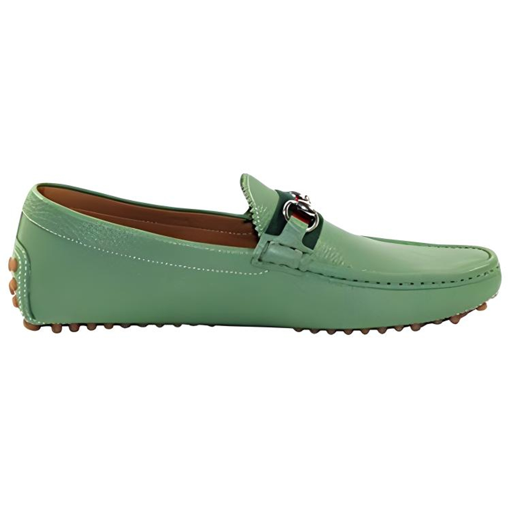 GUCCI Horsebit Gommino Loafers Men"s Green
