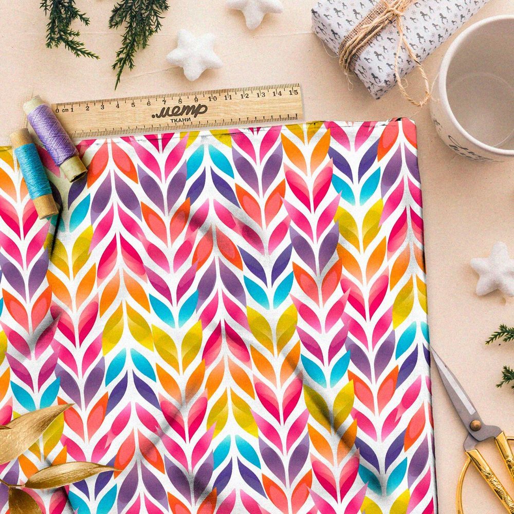 Ткань премиум дюспо калейдоскопические краски