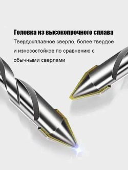 Сверло по металлу, керамике, бетона и стекла 4 шт (6/8/10/12 мм)