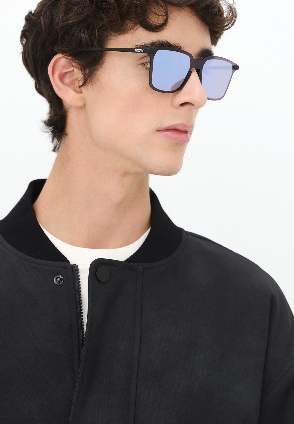 Спортивные очки 100% LEGERE SQUARE Soft Tact Black - HiPER Blue Mirror Lens