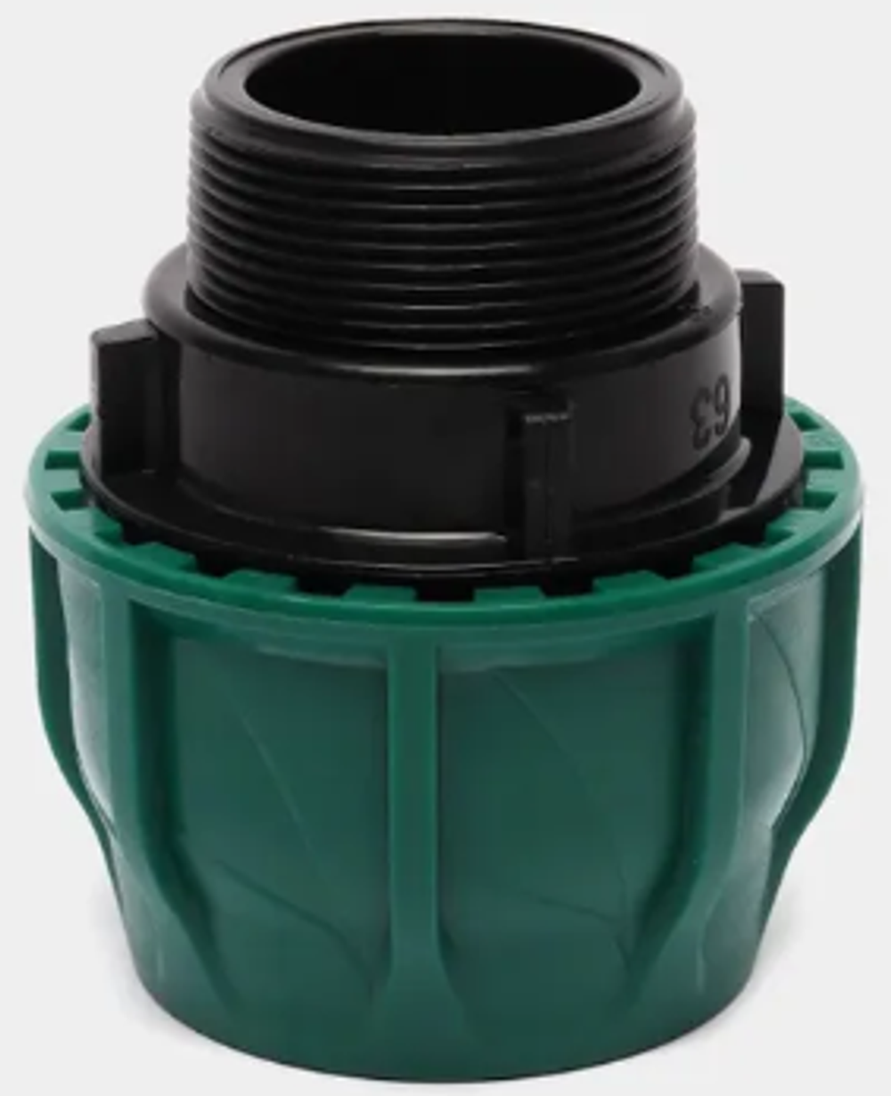 Муфта ПНД компрессионная с наружной резьбой 40х1 1/2" Poelsan