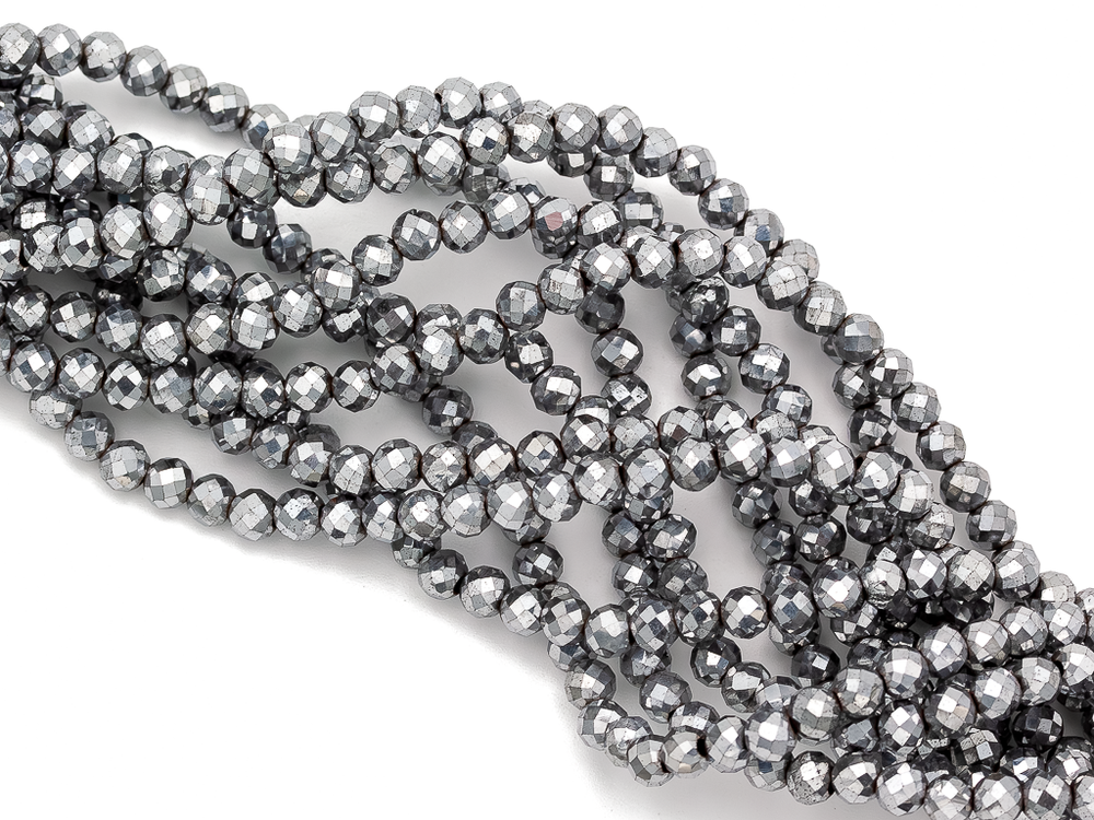 Нить бусин из гематита 3,7мм, огранка