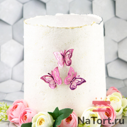 Бабочки из акрила для декора, розовые, 50 шт