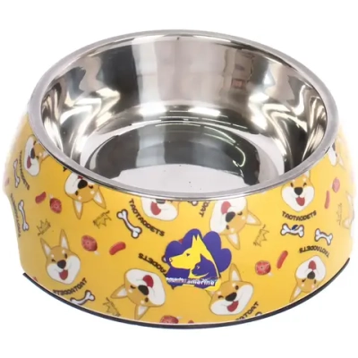 Миска из нержавеющей стали «ЛЮБИМЫЙ БРО», корги, 14*17.5*6см (наклейка)