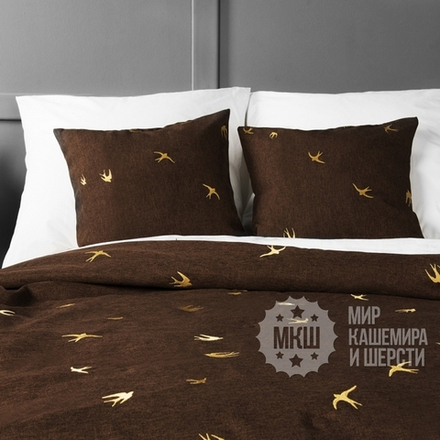 Покрывало на кровать с вышивкой ПРАЙМ (арт. BL02-245-06) - шоколадное