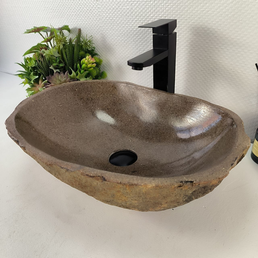 Каменная раковина из речного камня RS-05194 (52*37*14) 0857 из натурального камня