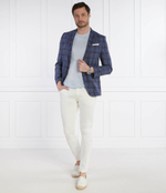 Льняная футболка Tiburt 456 BOSS BLACK - голубой(50511612)