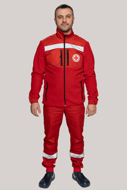 Толстовка флисовая мужская Скорая помощь Medicline цв. КРАСНЫЙ