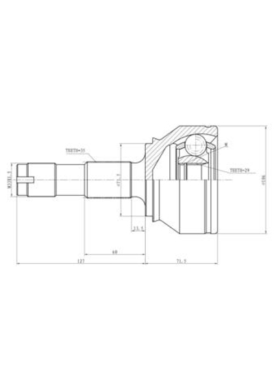 ШРУС наружный PEUGEOT Boxer 06 GANZ GIK04075