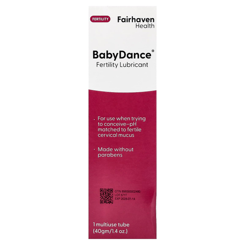 Fairhaven Health, BabyDance®, смазка для повышения фертильности, 1 универсальный тюбик, 40 г (1,4 унции)