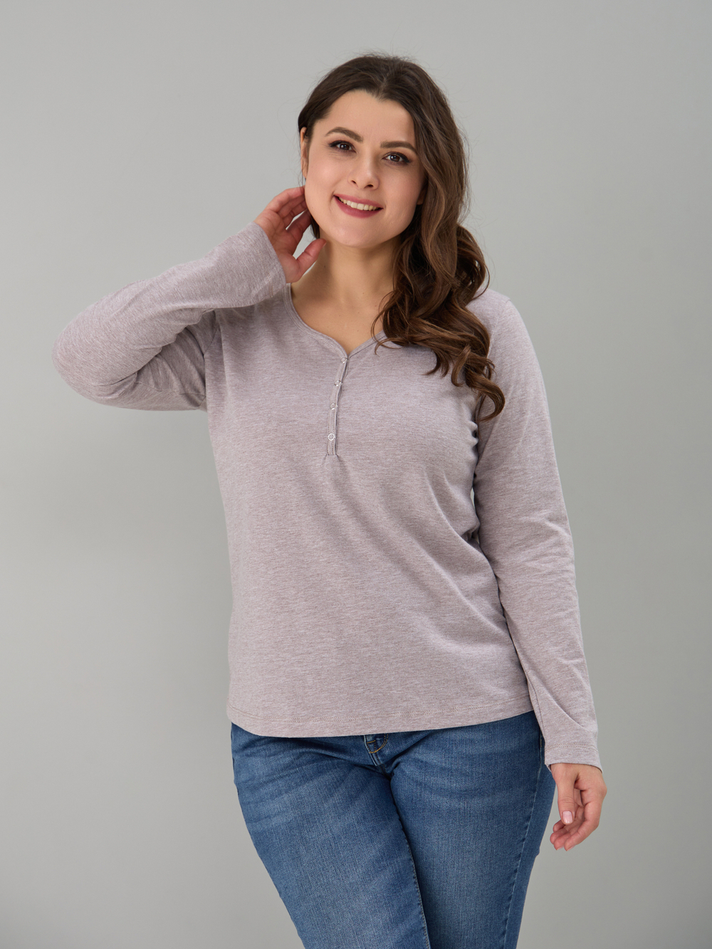 Лонгслив Л-004/бежевыймеланж