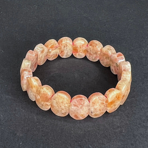 Браслет на резинке Солнечный камень, из бусин 14х8 мм, 18 см