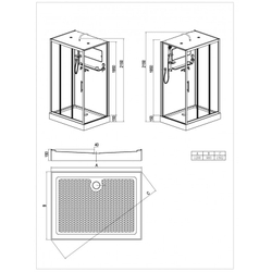 Душевая кабина Esbano (Эсбано) ESG-3129CKR, с низким поддоном, 120х90х210