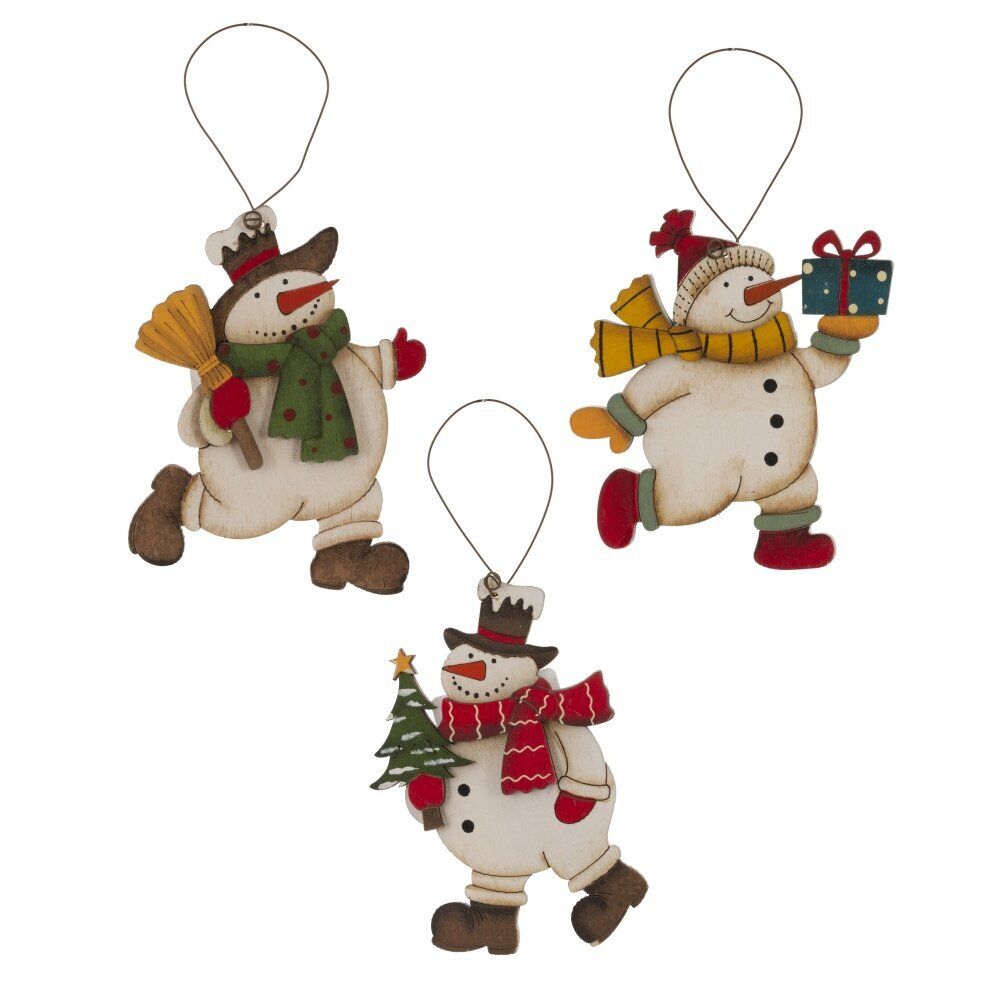 GAEM Изделие декоративное подвесное "Снеговик", L8 W0,5 H11,5 см, 4в.