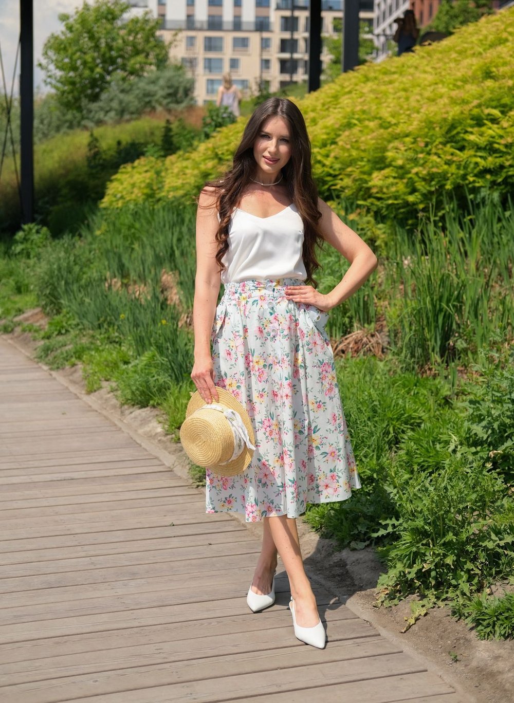 Юбка с цветами из хлопка