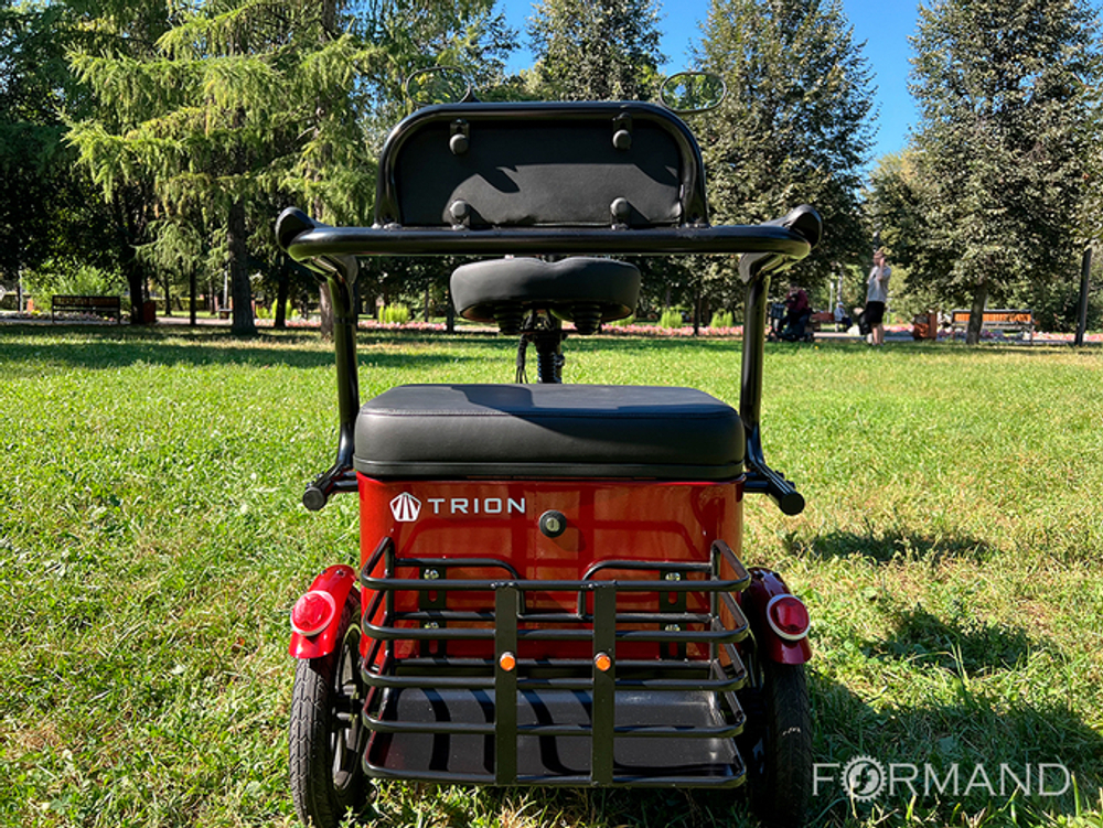 Трехколесный двухместный электровелосипед TRION Delta, Красный