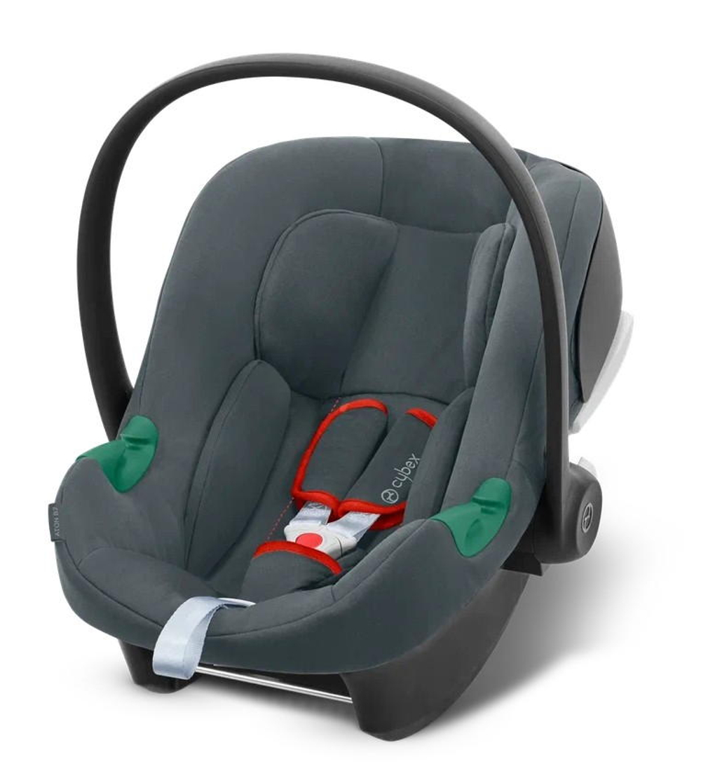 Коляска 3 в 1 Cybex Priam IV Chrome Brown complete и автокресло Aton B2 i-Size Steel Grey Leaf Green