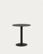 Esilda Садовый круглый стол черный на черном металлическом основании Ø 70x70