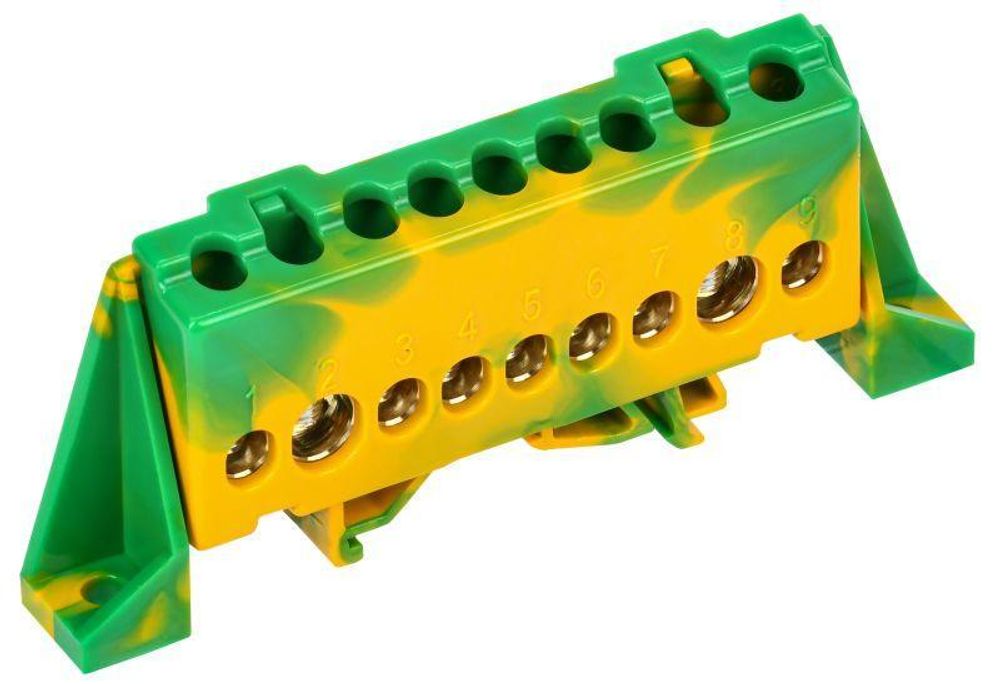 Шина PE &quot;земля&quot; в комб. изол. &quot;Стойка&quot; 8х12-9-ЖЗ TEKFOR IEK TF-NN20-09-DP-K52