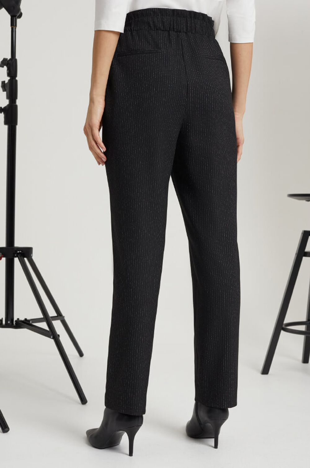 3781 Брюки женские (черный полоска)