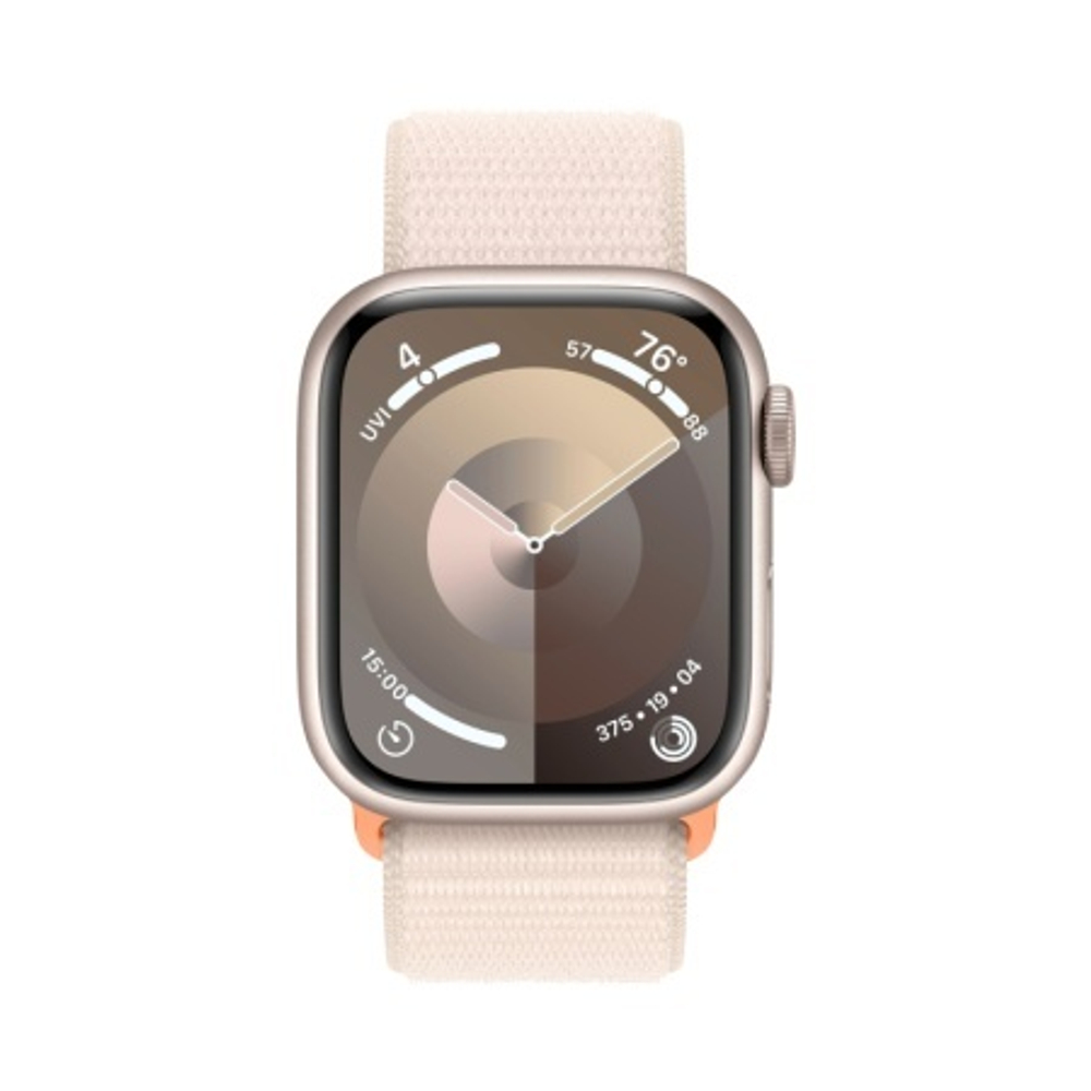 Часы Apple Watch Series 9 GPS, спортивный ремешок цвета «сияющая звезда»