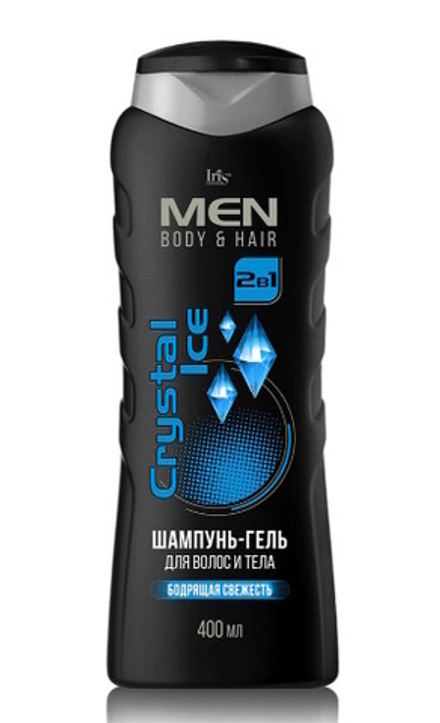 Шампунь-гель для волос и тела "Men Crystal Ice" 400мл. Iris