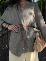 накидка из льна, с карманами